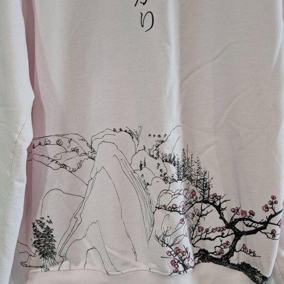 Blind Rooster Women's Pink Japanese Cherry Blossom Sweatshirt, Large, Tsunagari - Picture 10 of 16
